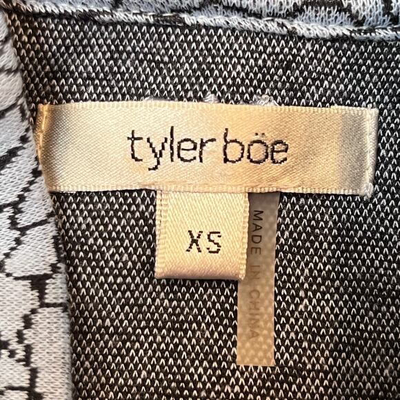 Tyler Boe Womens XS Blue/Black Floral Print Sleevless Shift Vacation Dress - Picture 3 of 8